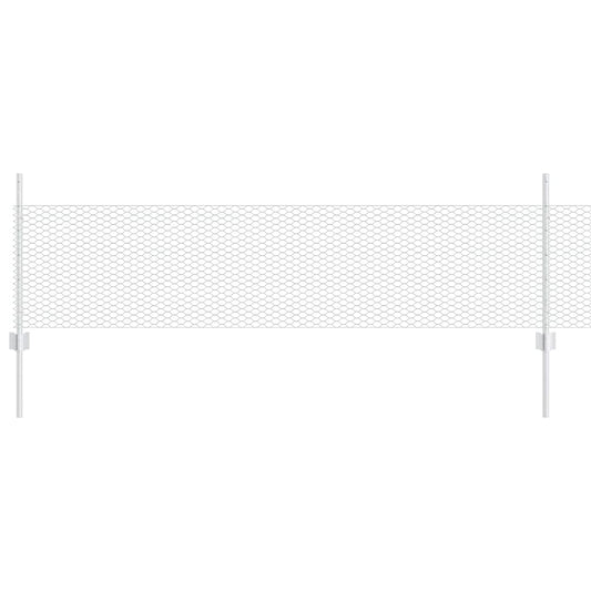 vidaXL Φράχτης με Στήλες. Ασημί 0.5 x 100 μ Ατσάλι