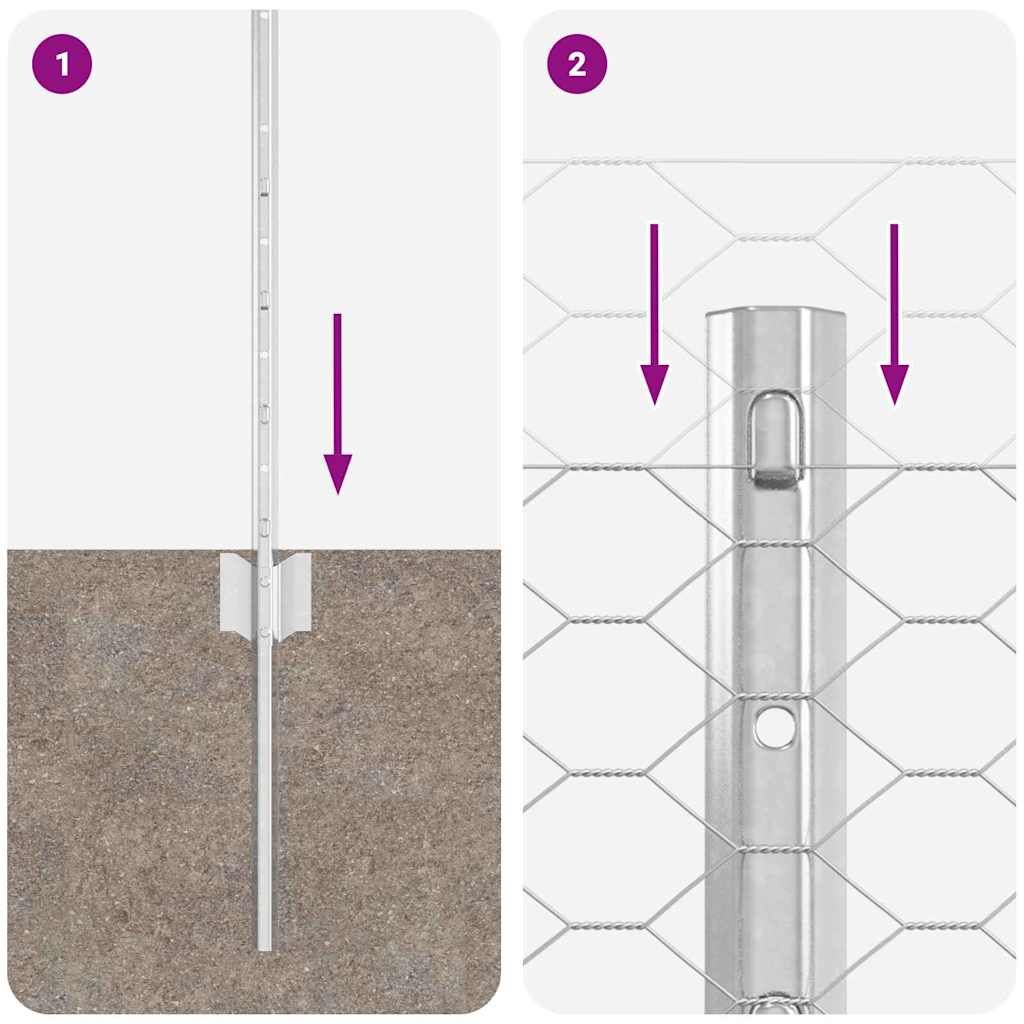vidaXL Στήλες Φράχτη 11 τεμ U-Channel 60 εκ Γαλβανισμένο Ατσάλι