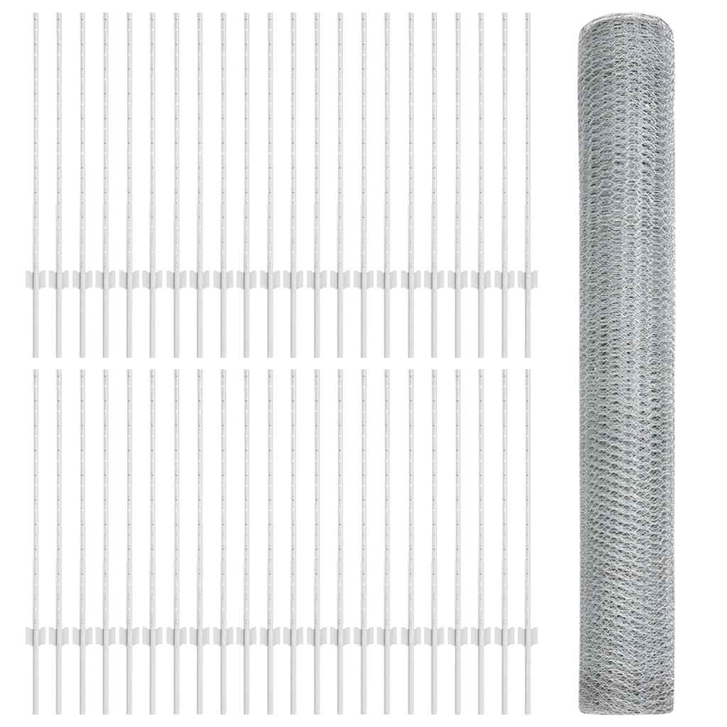 Φράχτες vidaXL 22 τεμάχια U-Channel 100 εκ. Γαλβανισμένο Ατσάλι