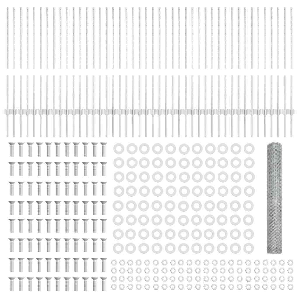 VidaXL Φράκτες 22 τεμ U-Channel 100 εκ Γαλβανισμένο Ατσάλι