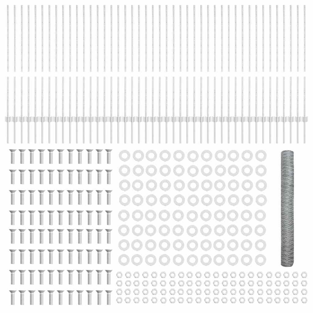 vidaXL Πόμολα φράχτη 22 τμχ U-Channel 120 εκ. Γαλβανισμένο ατσάλι