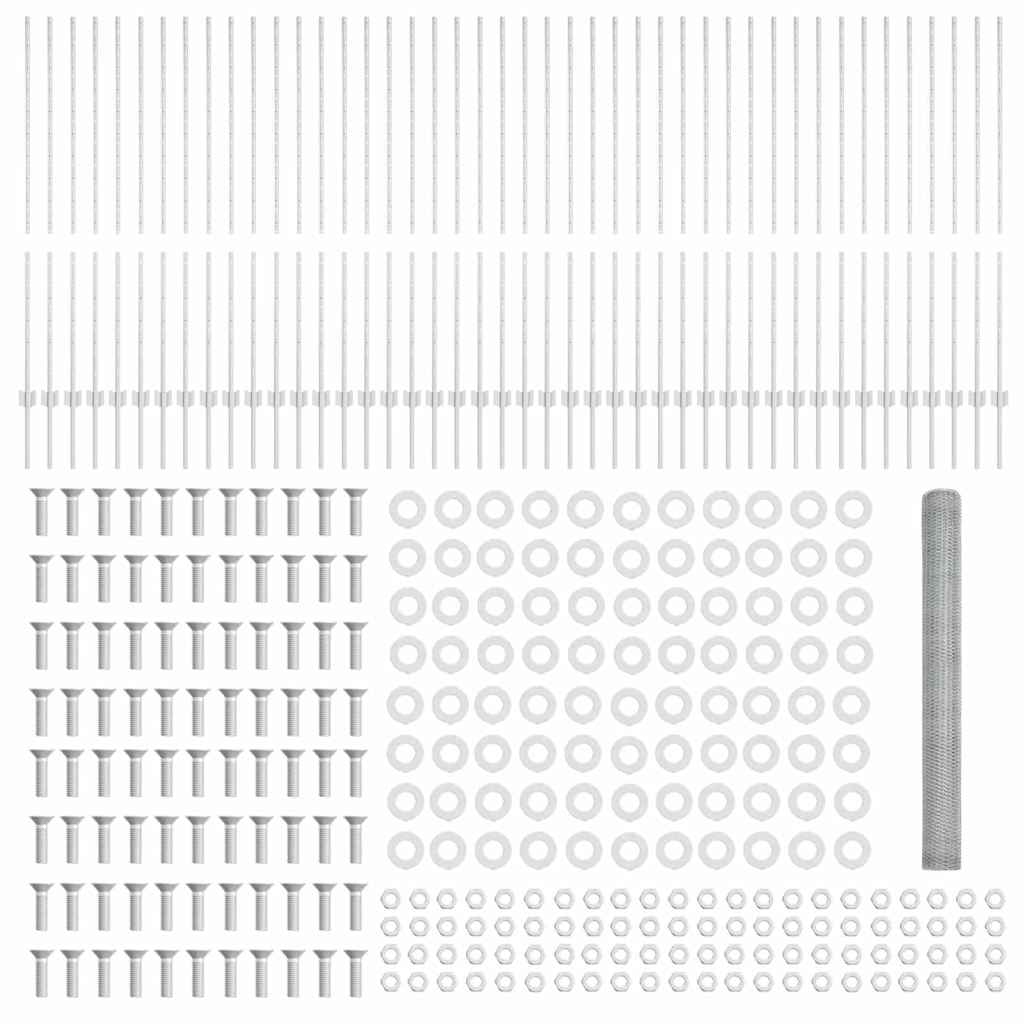 vidaXL Στήλες Φράχτη 22 τμχ U-Channel 140 εκ. Γαλβανισμένο Ατσάλι