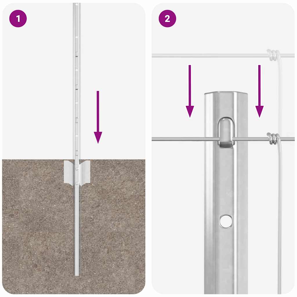 vidaXL Πόδια Φράγματος 11 τεμ U-Channel 80 εκ Γαλβανισμένο Ατσάλι