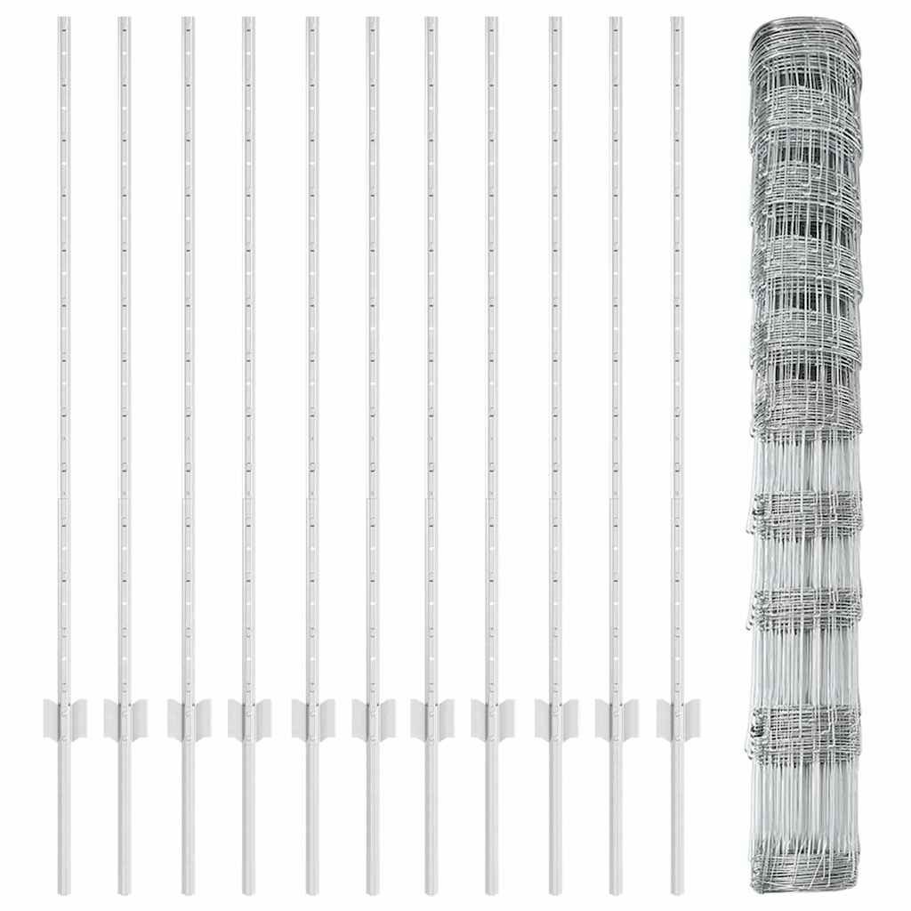 vidaXL Στυλίδια Περίφραξης 22 τμχ U-Channel 120 εκ Γαλβανισμένο Ατσάλι