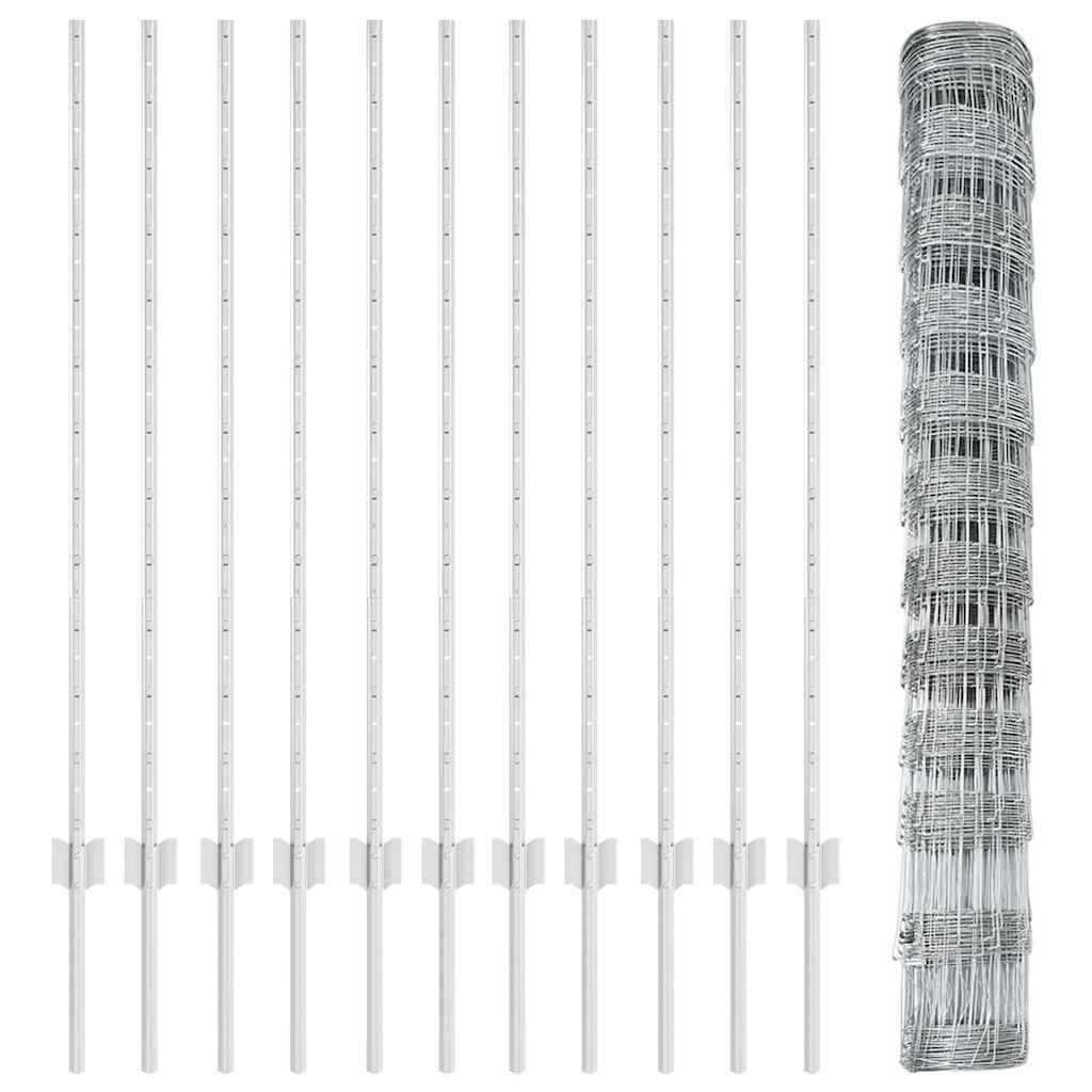 Φράχτες vidaXL 22 τεμάχια U-Channel 120 cm Γαλβανισμένος Χάλυβας