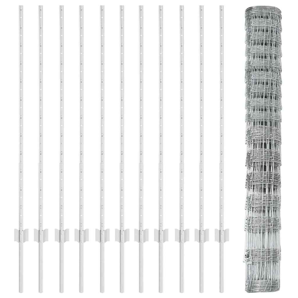 Στηρίγματα Φράχτη vidaXL 22 τεμ U-Channel 120 εκ Γαλβανισμένο Ατσάλι