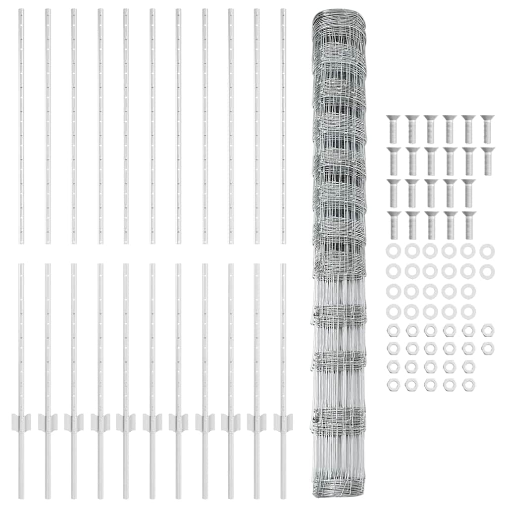 Πόλοι Φράχτη vidaXL 22 τεμάχια U-Channel 140 εκ. Γαλβανισμένο Ατσάλι