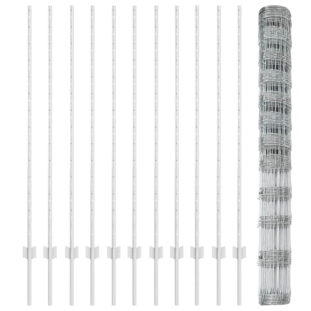 vidaXL Πόλοι φράχτη 22 τμχ U-Channel 140 εκ. γαλβανισμένος ατσάλι