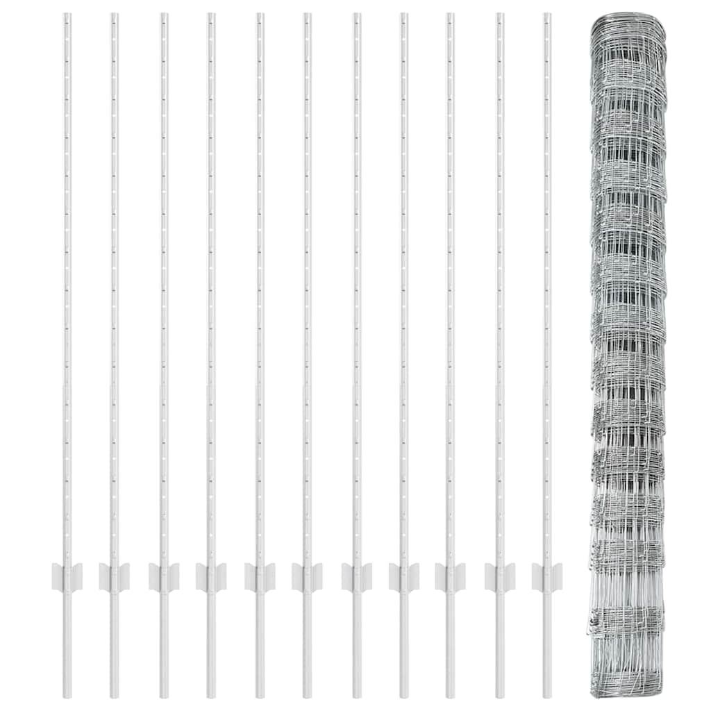 vidaXL Στηλοσχέδια 22 τεμάχια U-Channel 140 εκ. γαλβανισμένο ατσάλι