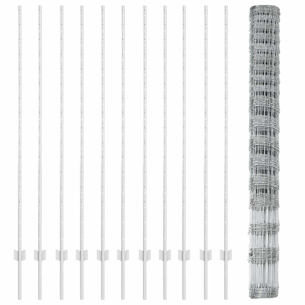 Πόλοι Περίφραξης vidaXL 22 τεμ U-Channel 150 cm Γαλβανισμένος Χάλυβας