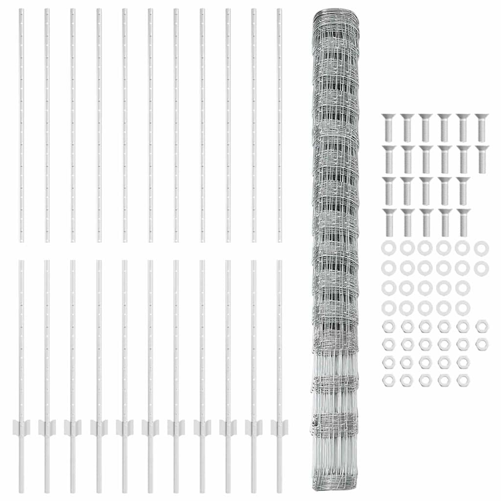 vidaXL Πόλοι Φράγματος 22 τμχ U-Channel 160 εκ. Γαλβανισμένο Ατσάλι