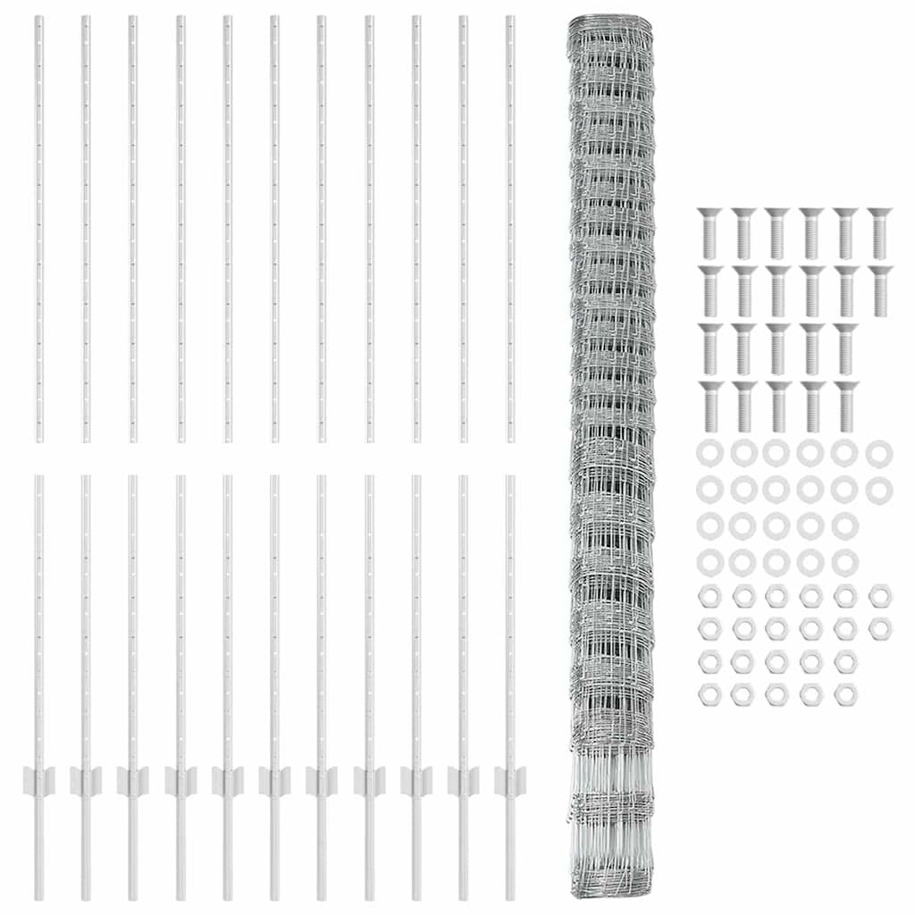 vidaXL Στύλοι Φράχτη 22 τεμ U-Channel 160 εκ Γαλβανισμένος Χάλυβας