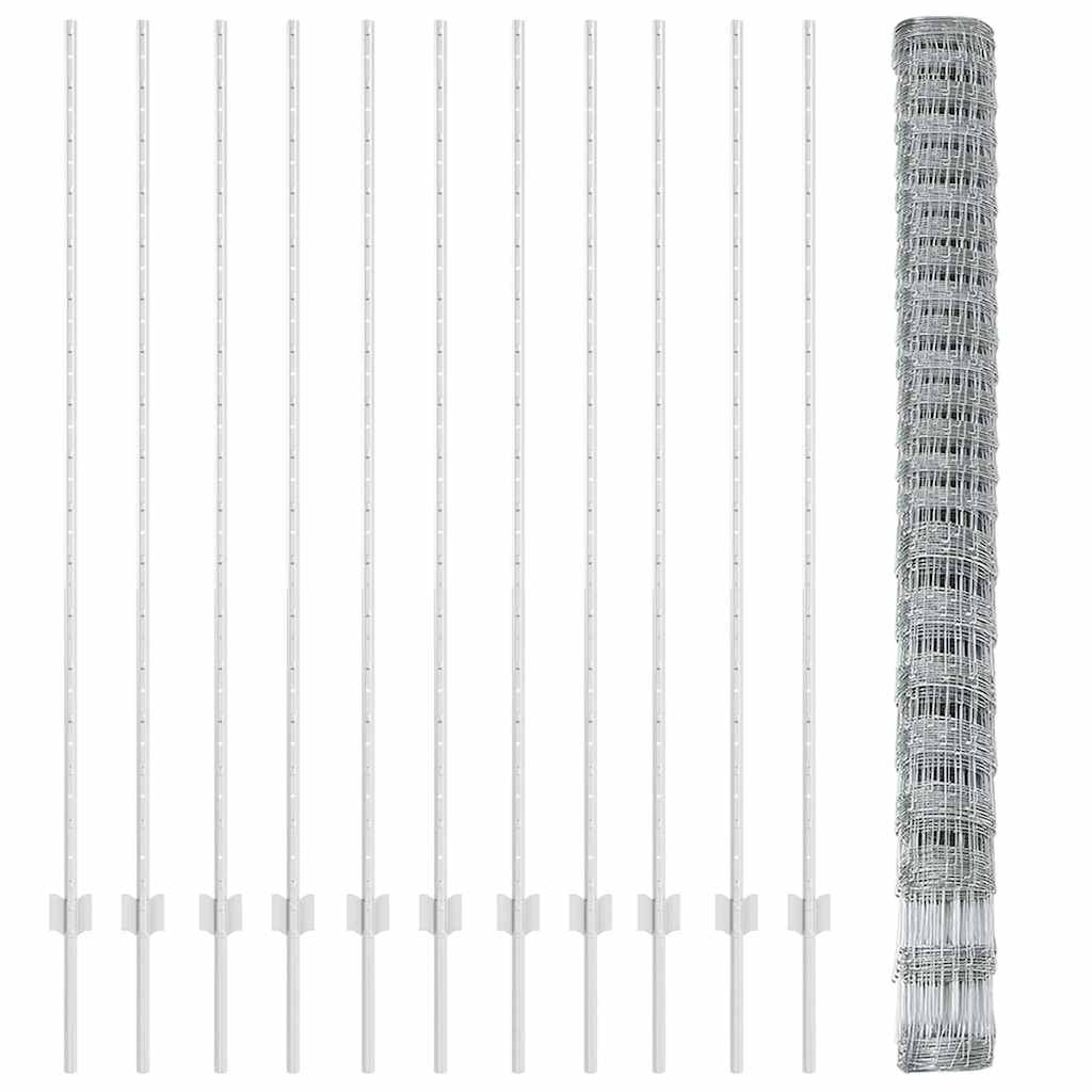 vidaXL Στύλοι Φράχτη 22 τεμ U-Channel 160 εκ Γαλβανισμένος Χάλυβας