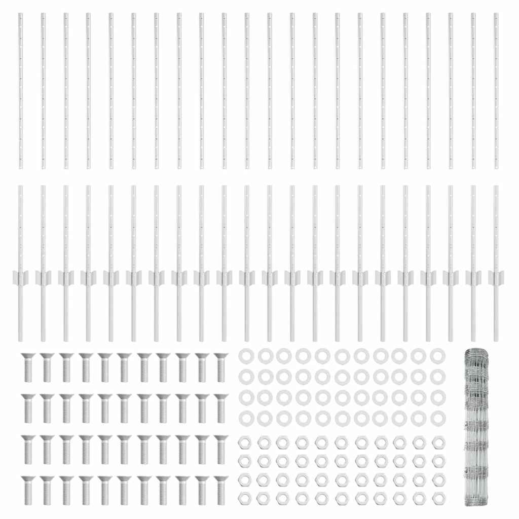 vidaXL Στηλοί Φράχτη 22 τεμ U-Channel 100 εκ Γαλβανισμένος Χάλυβας