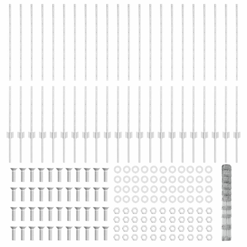 vidaXL Στήλες Φράχτη 22 τμχ U-Channel 120 εκ. Γαλβανισμένος Χάλυβας