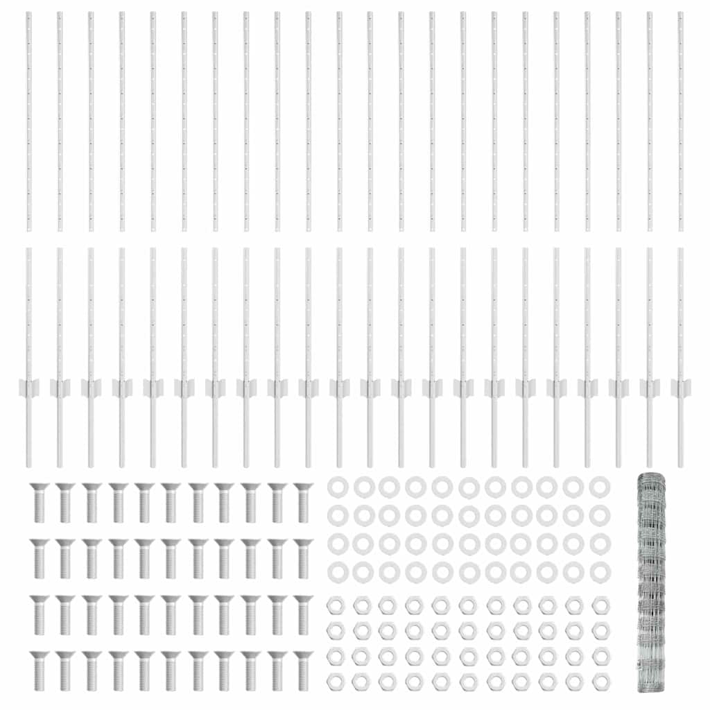 vidaXL Στήριγμα Φράγματος 22 τεμάχια U-Channel 120 εκ Γαλβανισμένος Χάλυβας