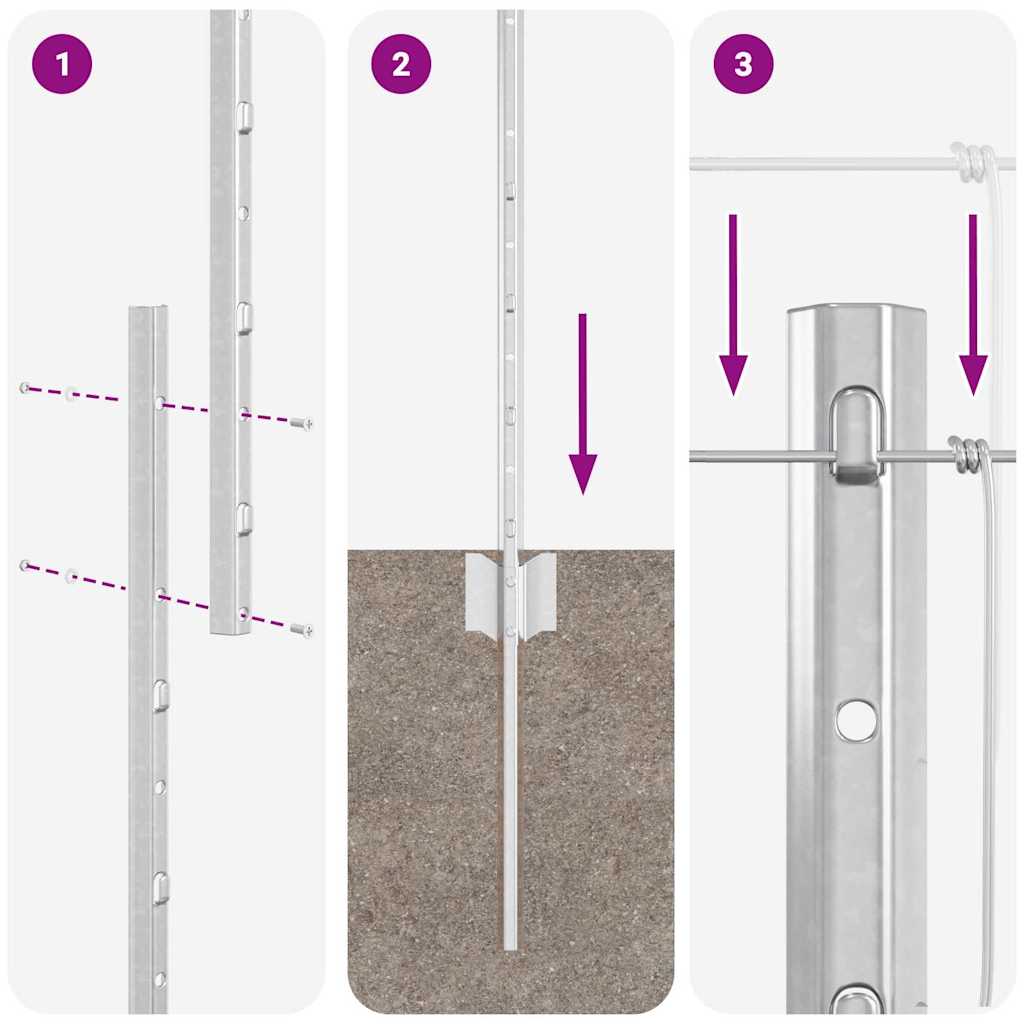 vidaXL Στυλοί Φράχτη 22 τεμ U-Channel 120 εκ Γαλβανισμένο Ατσάλι