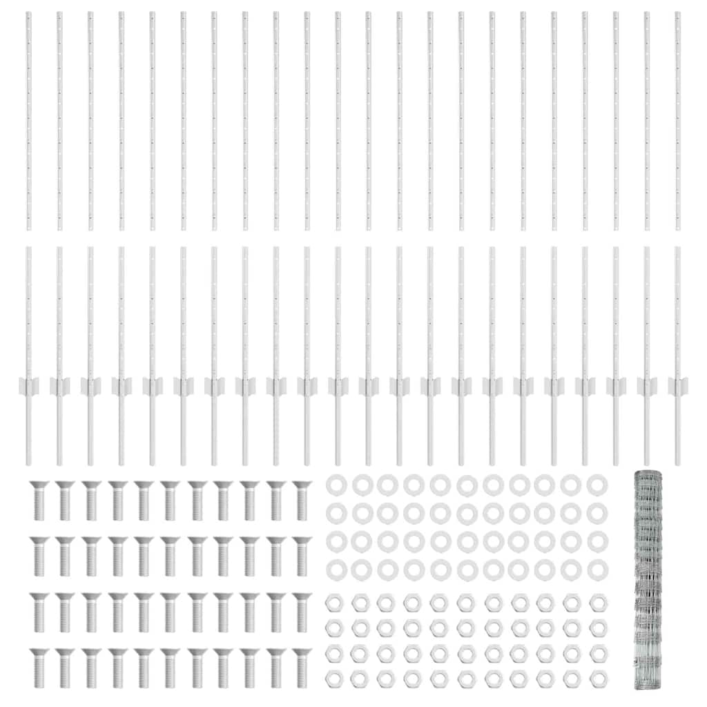 vidaXL Στηρίγματα Φράκτη 22 τμχ U-Channel 120 εκ. Γαλβανισμένος Χάλυβας