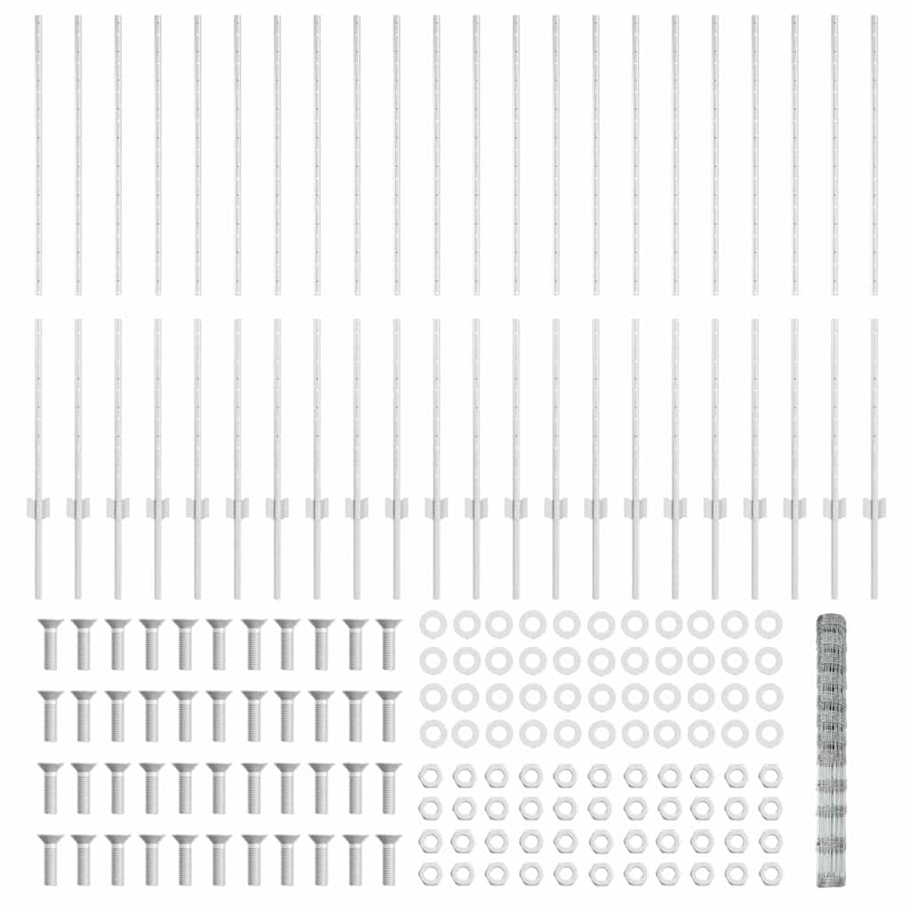 Πόστα Περίφραξης vidaXL 22 τεμ U-Channel 140 εκ Γαλβανισμένο Ατσάλι
