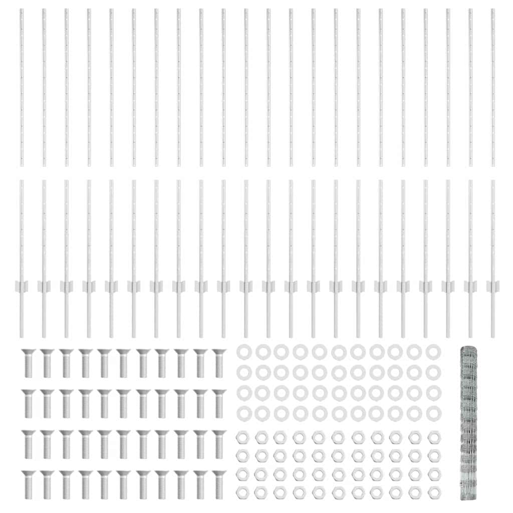 vidaXL 22 τεμ. Πατών U-Γαλβανισμένου Σιδήρου 140 εκ.