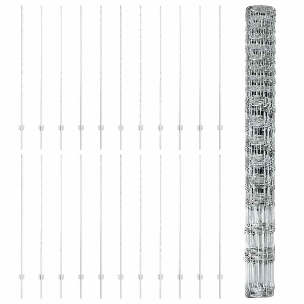 vidaXL Στήλοι Φράχτη 22 τεμάχια U-Channel 150 εκ. Γαλβανισμένο Ατσάλι