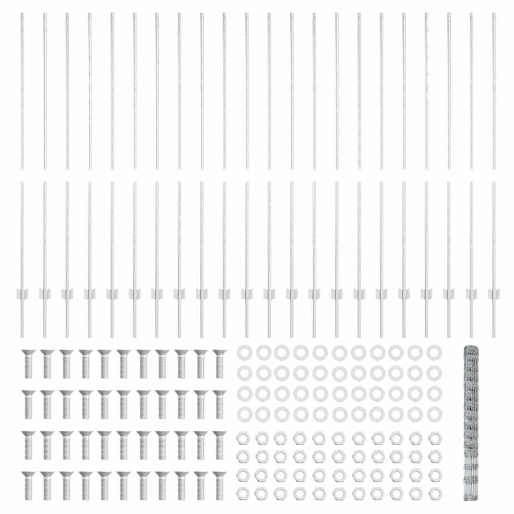 vidaXL Στήλες Φράχτη 22 τεμ U-Channel 160 εκ Γαλβανισμένος Χάλυβας