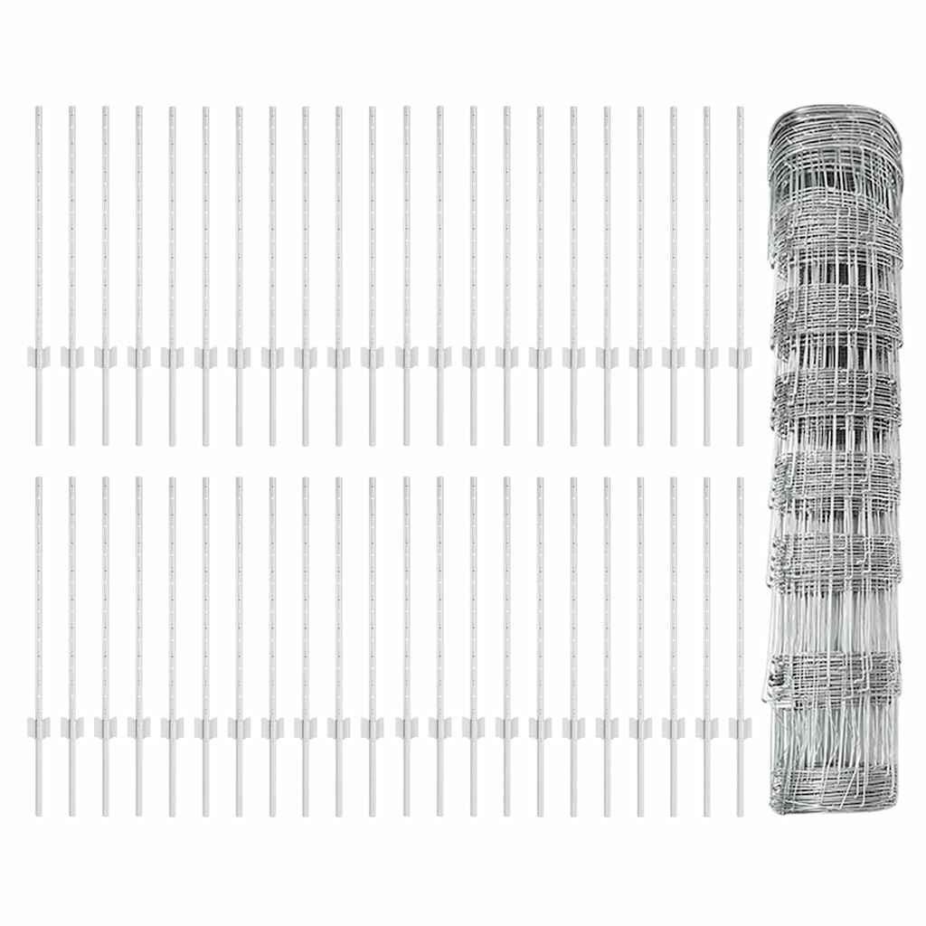 vidaXL Στήλοι Φράχτη 11τεμ U-Channel 80 εκ Γαλβανισμένο Ατσάλι