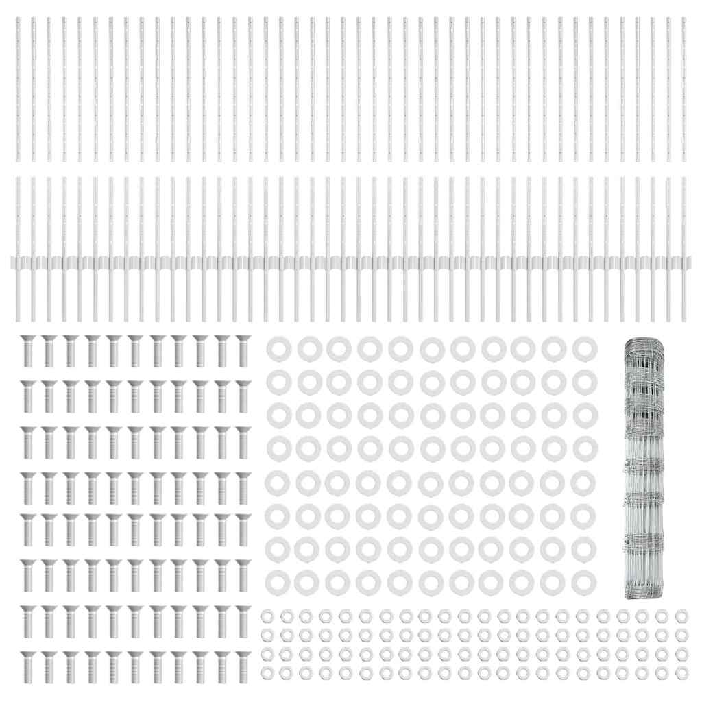 vidaXL Πόρτες Φράκτη 22 τεμ U-Channel 100 εκ. Γαλβανισμένο Ατσάλι