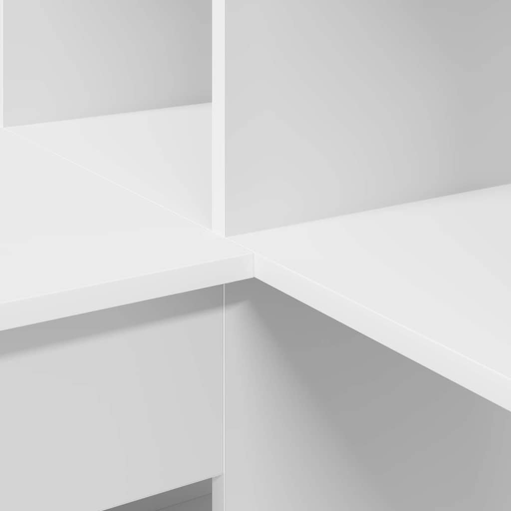 vidaXL Γωνιακό γραφείο με ράφι Λευκό 101.5 x 149.5 x 149.5 εκ.