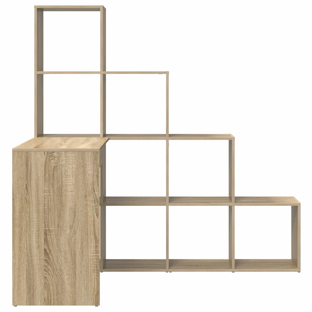 vidaXL Γωνιακό γραφείο με ράφι Sonoma Δρυς 101.5 x 149.5 x 149.5 εκ.