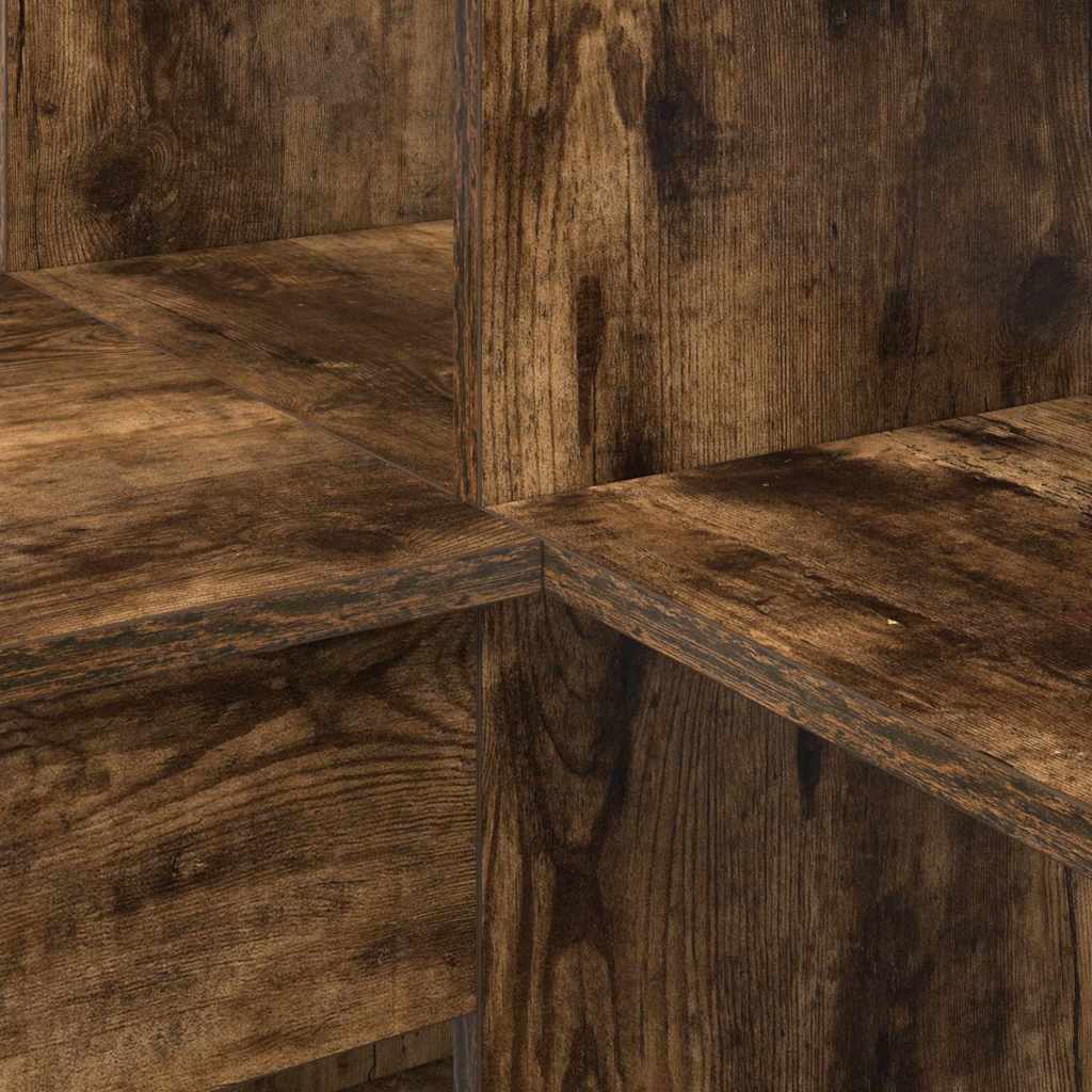 vidaXL Γωνιακό γραφείο με ράφι Καπνιστή δρυς 101.5 x 149.5 x 149.5 εκ.