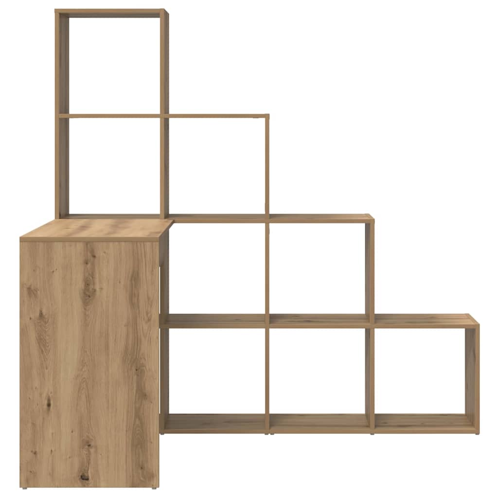 vidaXL Γωνιακό γραφείο με ράφι artisan δρυς 101.5 x 149.5 x 149.5 εκ.