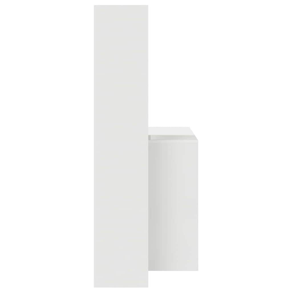 vidaXL Γραφείο με ράφι Λευκό 138.5 x 55 x 143 εκ Επεξεργασμένο ξύλο