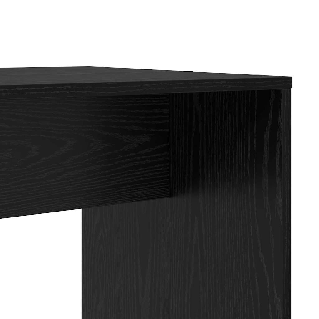 vidaXL Γραφείο Μαύρη δρυς 138.5 x 55 x 143 εκ Επεξεργασμένο ξύλο