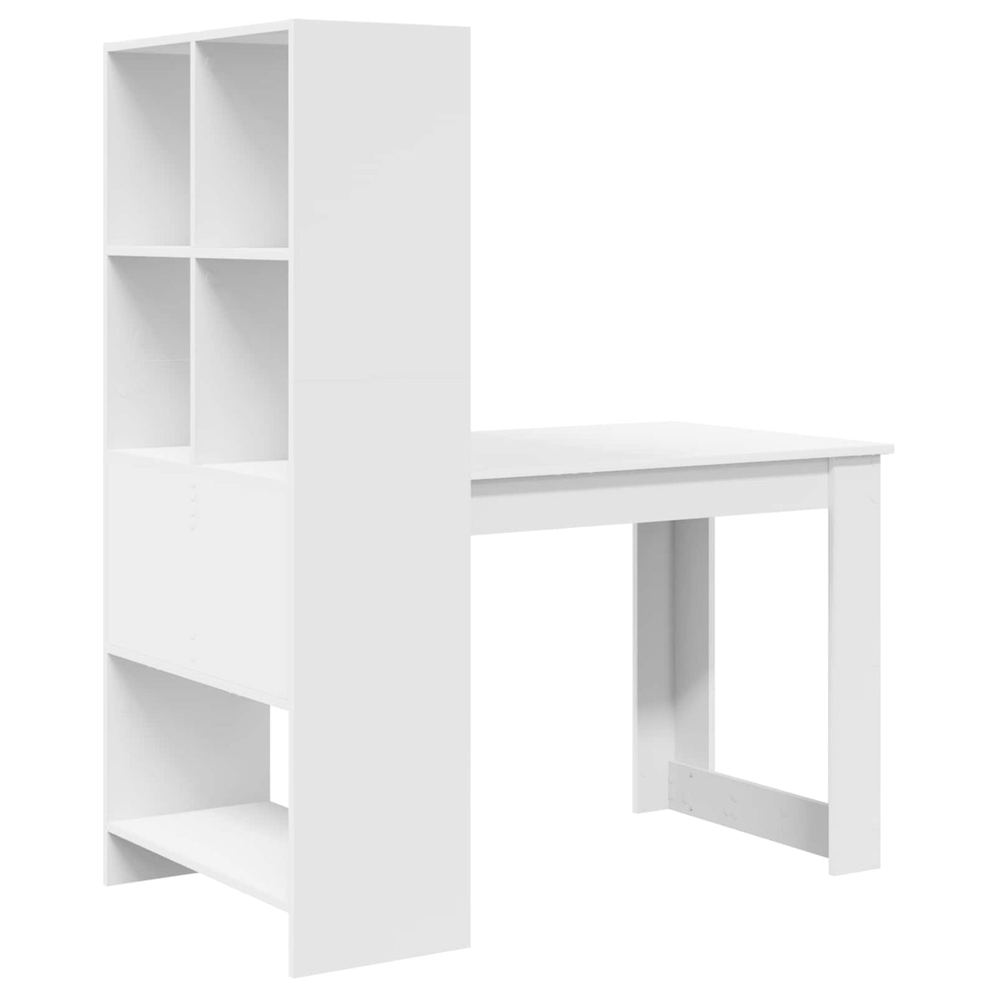 vidaXL Γραφείο με ράφι Λευκό 122 x 67 x 145 εκ. Επεξεργασμένο ξύλο
