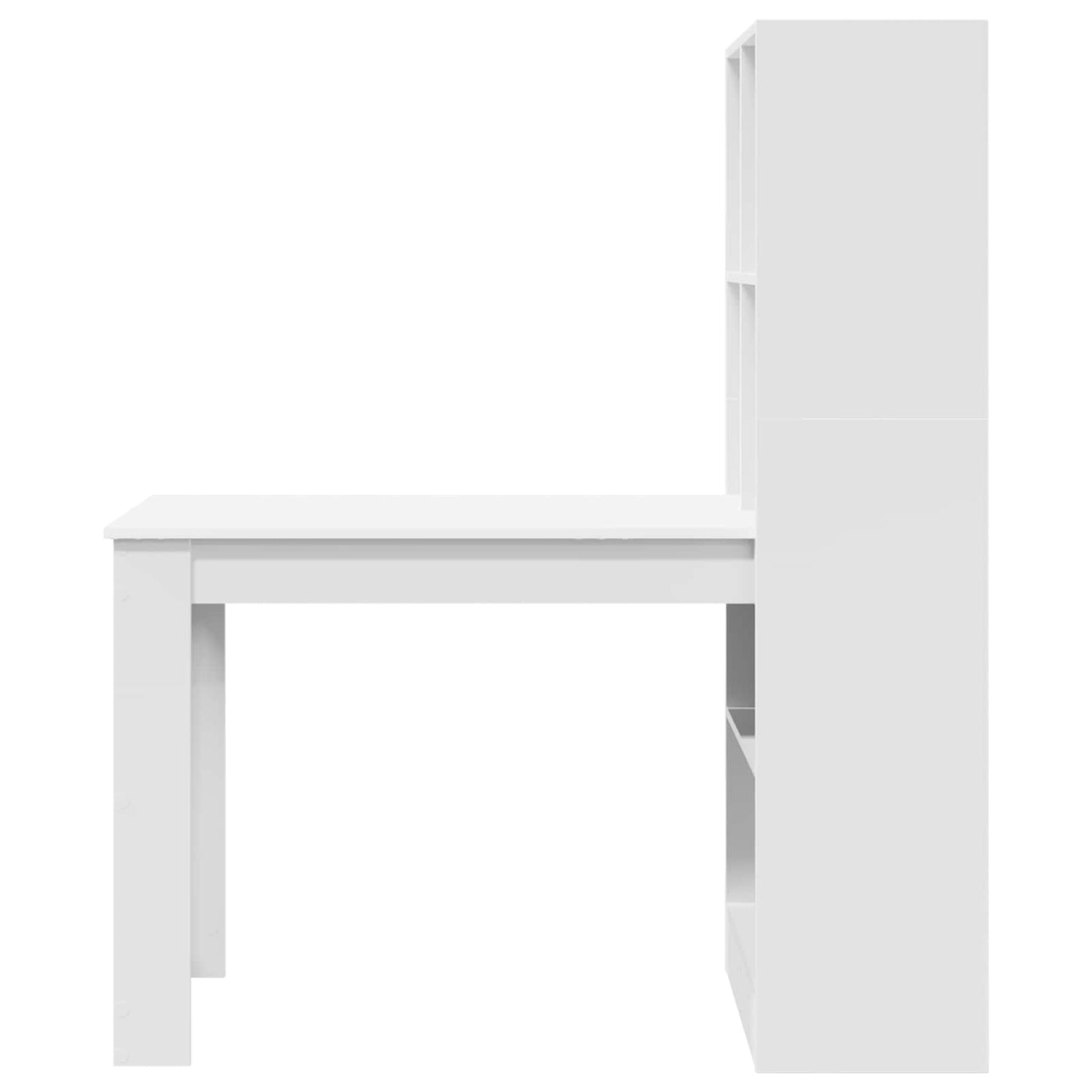 vidaXL Γραφείο με ράφι Λευκό 122 x 67 x 145 εκ. Επεξεργασμένο ξύλο