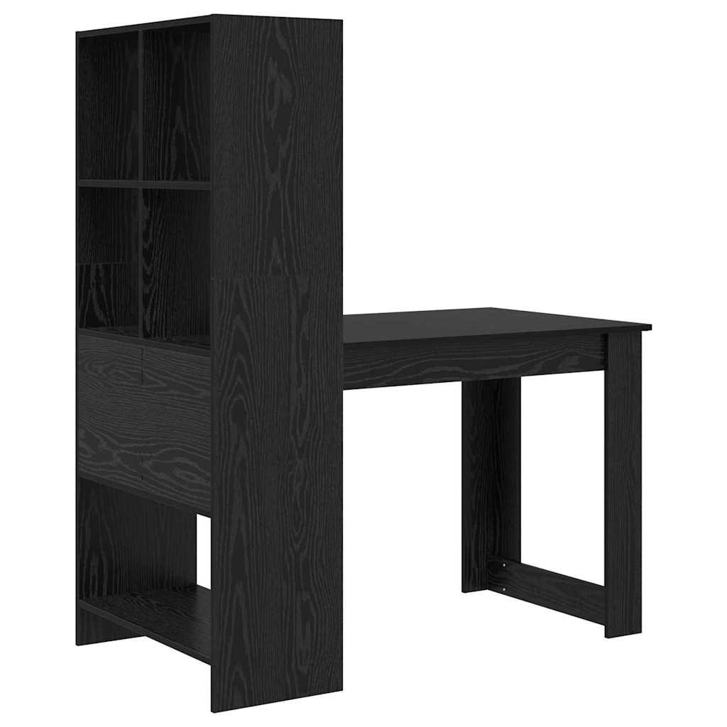 vidaXL Γραφείο Μαύρη δρυς 122 x 67 x 145 εκ. Επεξεργασμένο ξύλο