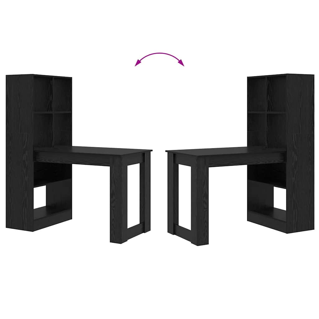 vidaXL Γραφείο Μαύρη δρυς 122 x 67 x 145 εκ. Επεξεργασμένο ξύλο