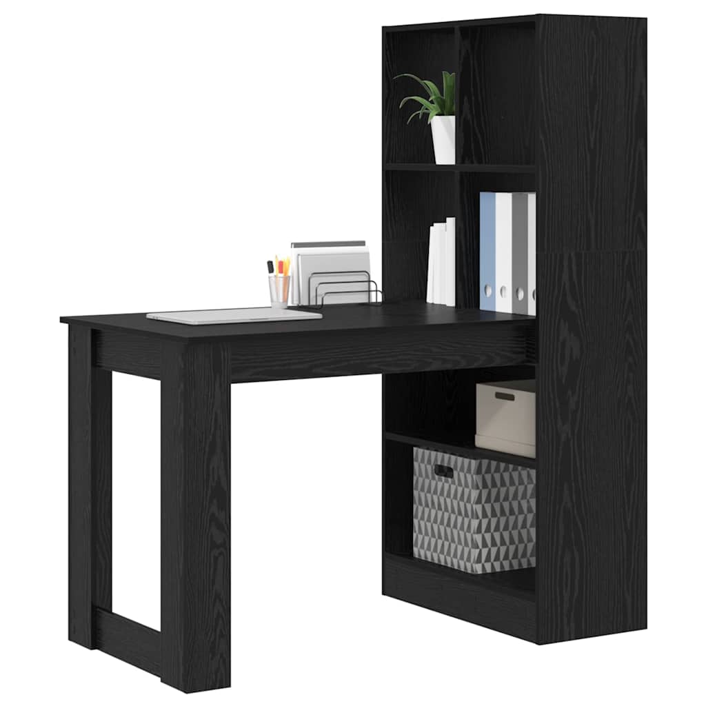 vidaXL Γραφείο Μαύρη δρυς 122 x 67 x 145 εκ. Επεξεργασμένο ξύλο