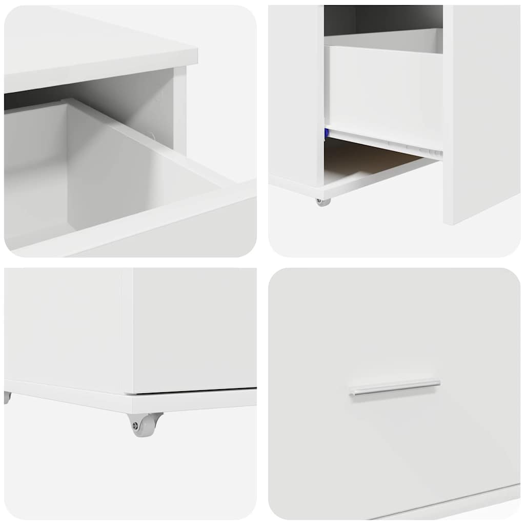 vidaXL Γραφείο με ράφι Λευκό 131.5 x 50 x 106.5 εκ. Επεξεργασμένο ξύλο
