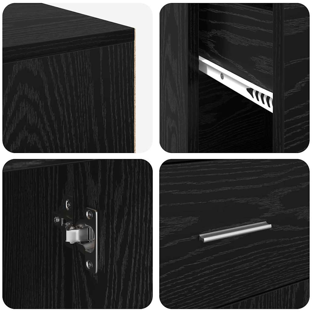 vidaXL Γωνιακό γραφείο Μαύρη δρυς 102 x 50 x 75 εκ Επεξεργασμένο ξύλο