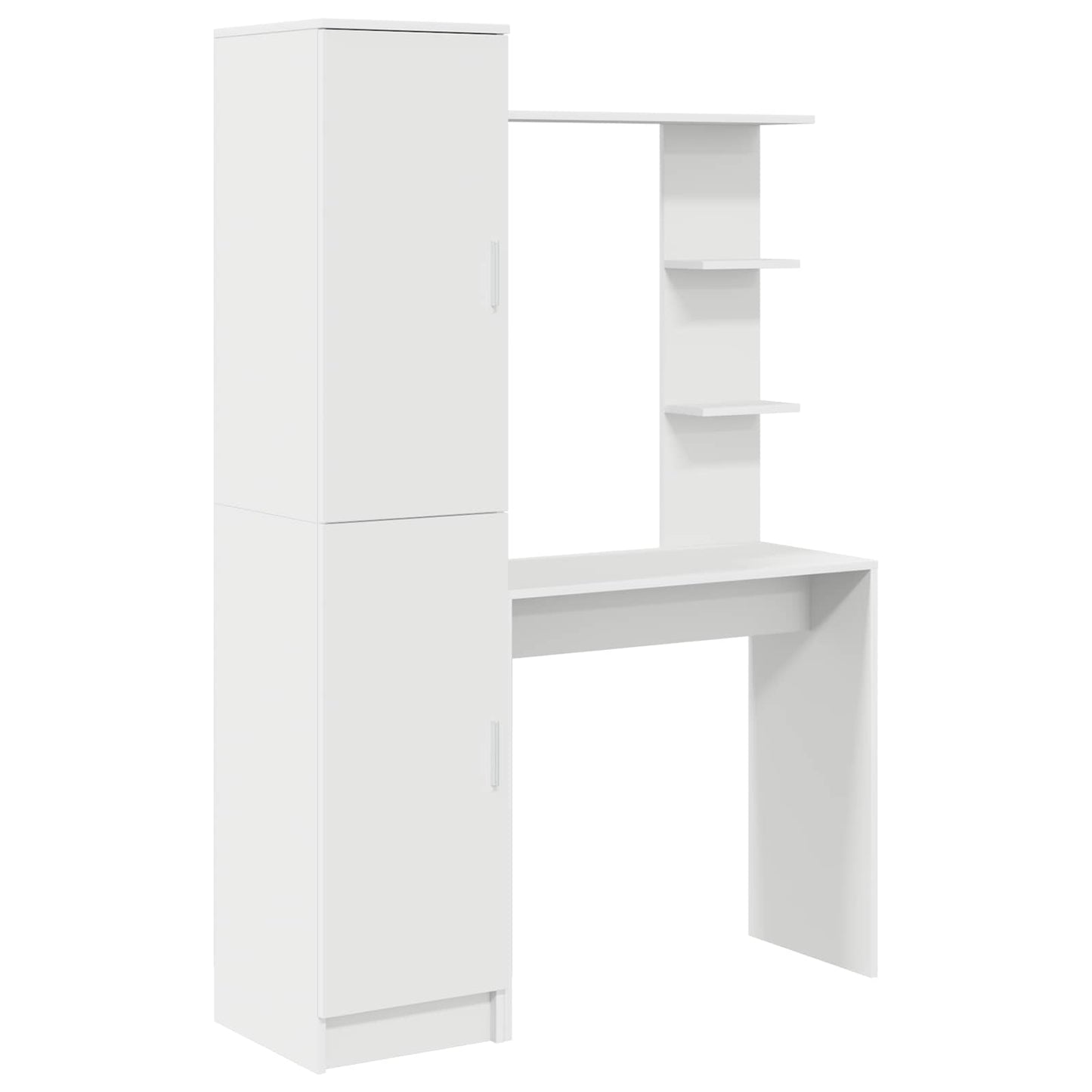vidaXL Γραφείο με αποθηκευτικό χώρο 2 pcs Λευκό 78.5 x 37 x 154.5 εκ
