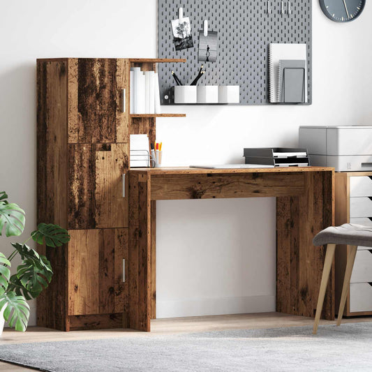 vidaXL Γραφείο Παλιό ξύλο 133.5 x 50 x 124 εκ. 2 τμχ.