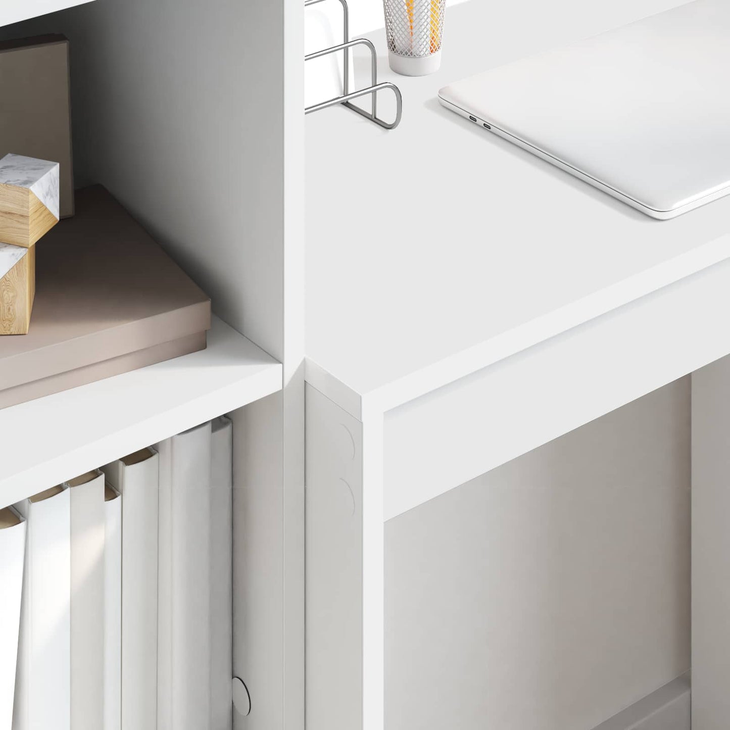 vidaXL Γραφείο Λευκό 115,5 x 40 x 127 εκ 2 τμχ.