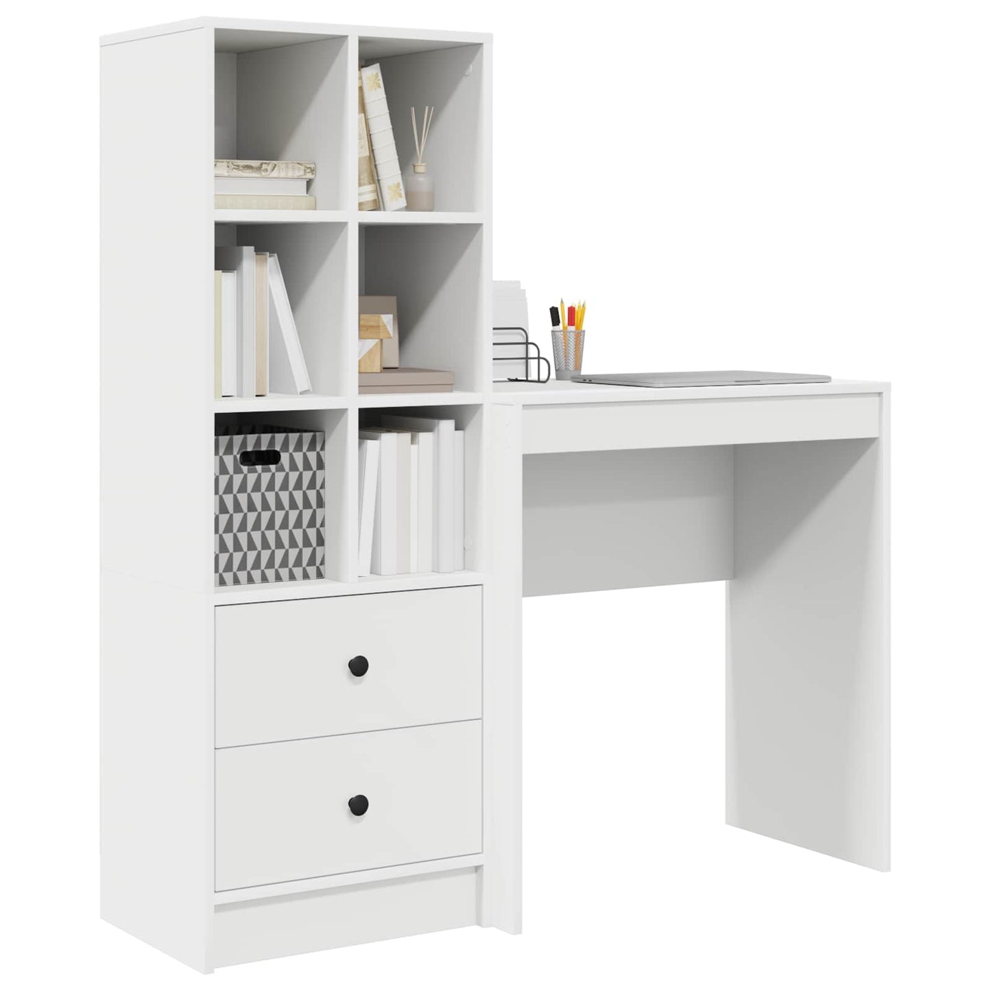 vidaXL Γραφείο Λευκό 115,5 x 40 x 127 εκ 2 τμχ.
