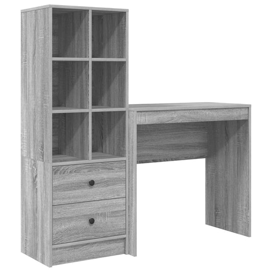 vidaXL Γραφείο Γκρίζο Σονομα 125,5 x 40 x 127 εκ 2 τμχ.