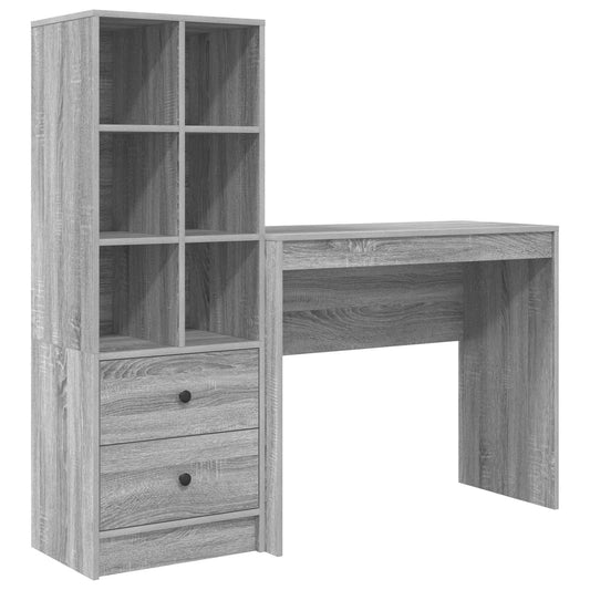 vidaXL Γραφείο Γκρίζο Σονομα 135,5 x 40 x 127 εκ 2 τμχ.