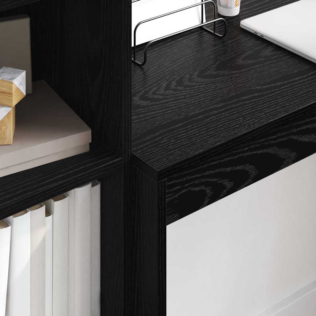 vidaXL Γραφείο με αποθηκευτικό χώρο 2 pcs Μαύρη δρυς 100 x 40 x 76 εκ.