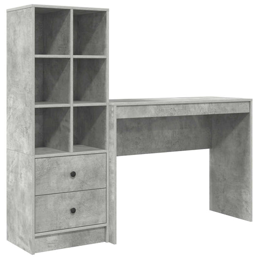 vidaXL Γραφείο Σκυρόδεμα Γκρι 145,5 x 40 x 127 εκ 2 τμχ.