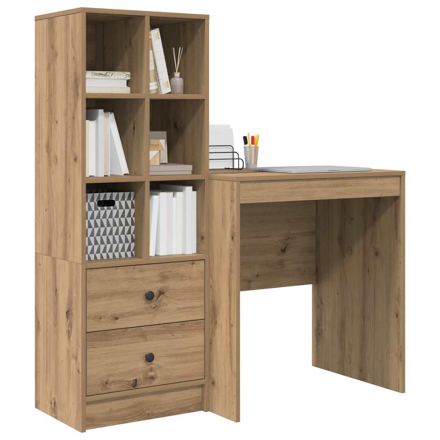 vidaXL Γραφείο Artisan Oak 115,5 x 50 x 127 εκ 2 τμχ.
